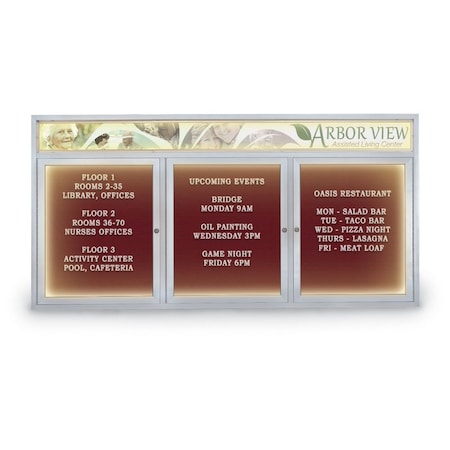 Indoor Enclosed Combo Board,42x32,Gold Frame/White Porc & Apricot